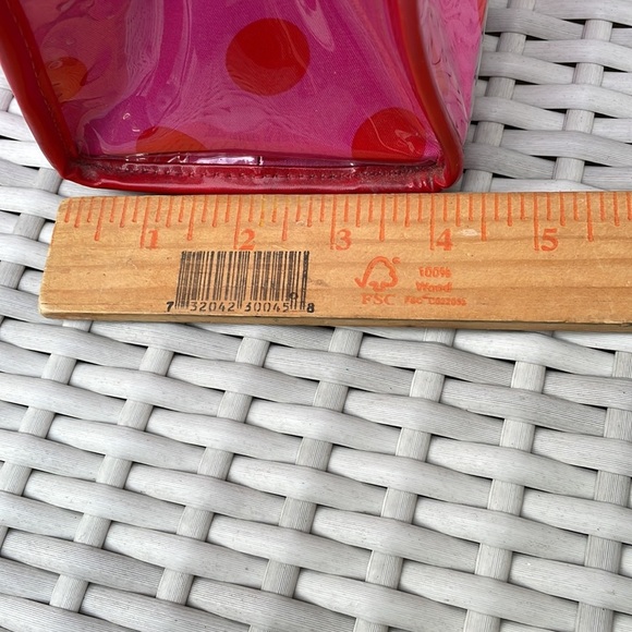 💄💋 Kate Spade New York Pink & Red Polka Dot Toiletry Cosmetic Bag - Picture 12 of 12